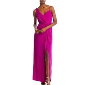 AQUA One Shoulder Ruffled Dress - Orchid, Size 4